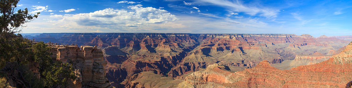 Grand Canyon Panorama Panoramic view of the Grand Canyon South Rim during the day